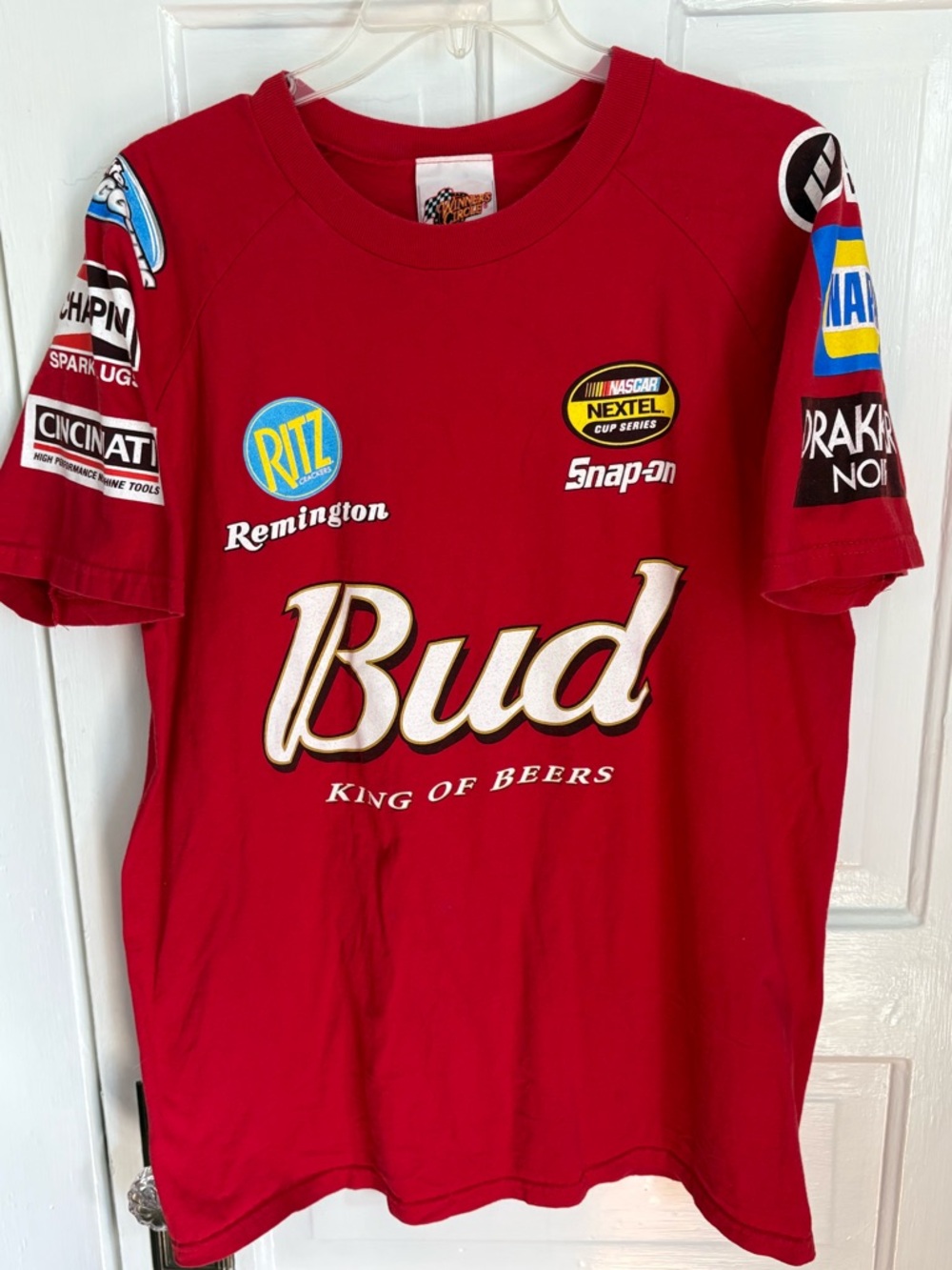 Y2K Budweiser Bud Red NASCAR Racing Logo Tee - Men's